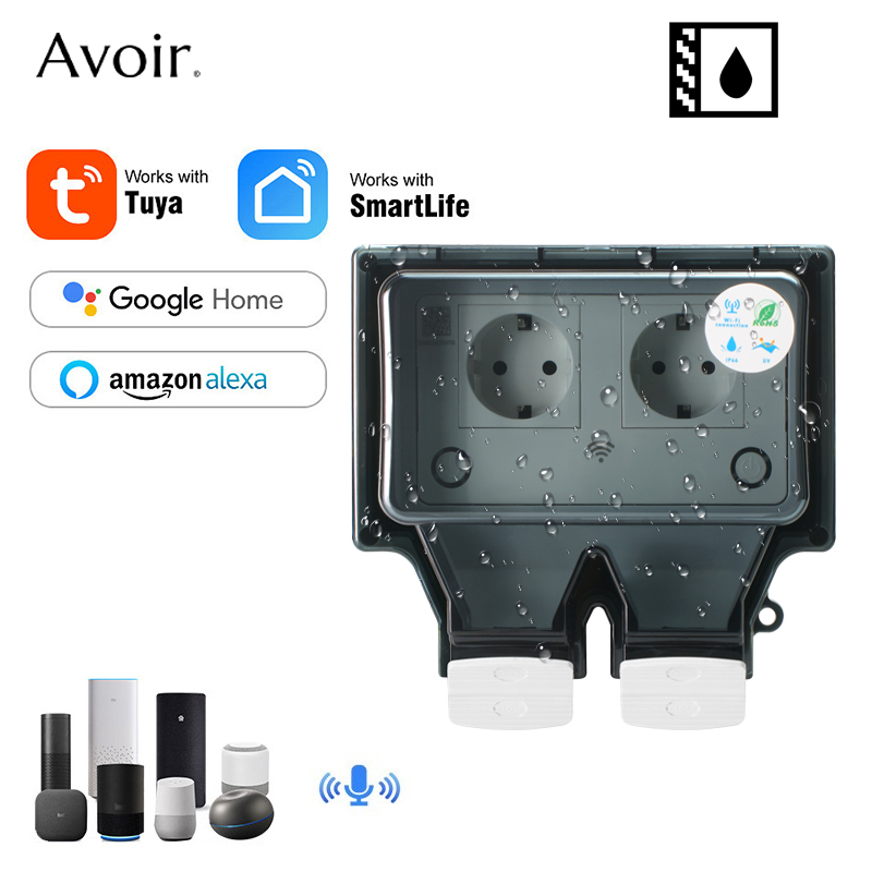 Outdoor Power Hub - Avoir-Tuya 벽 전기 소켓, Ip66 방수
