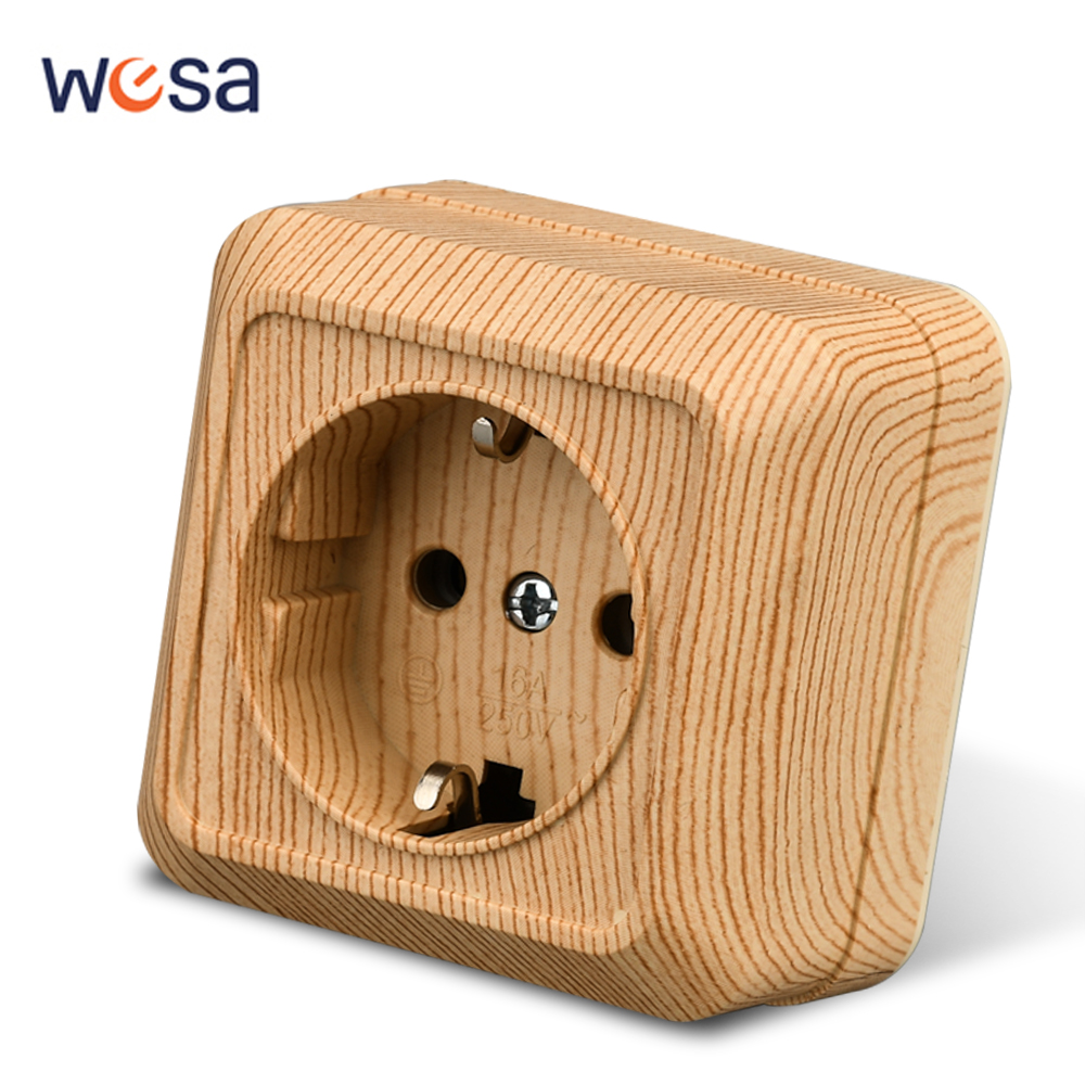 Outdoor Power Hub - WESA 목재 벽 표면 소켓 플러그