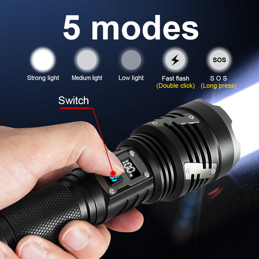 고출력 LED 손전등 XHP360 윅 초강력 토치 자가 - Quality Outdoor Power 리뷰 및 가격