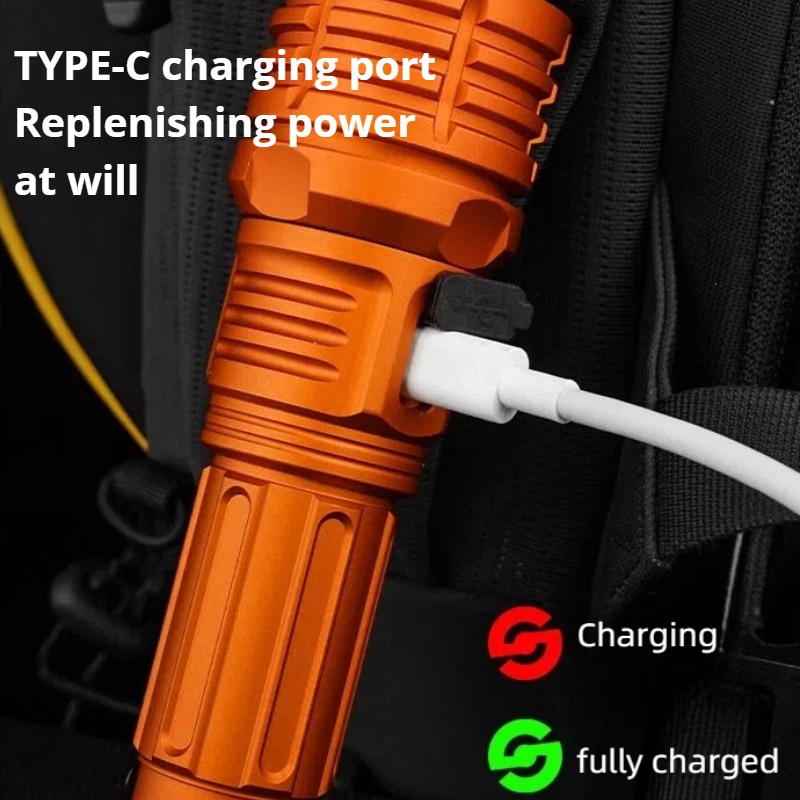 강력한 조명 LED 손전등 줌 가능 TYPE-C 충전식 - Outdoor Power Lights 리뷰 및 가격