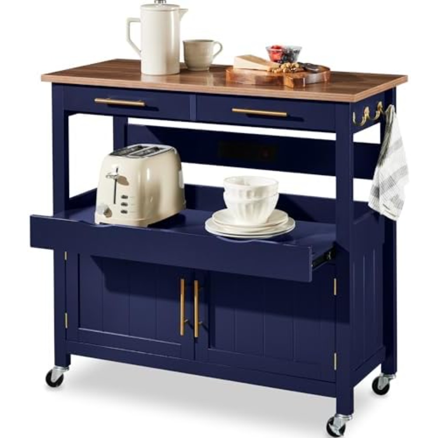 36인치 대형 롤링 주방 아일랜드 카트, 2도어 캐비닛 - Outdoor Kitchen Power Outlet 리뷰 및 가격