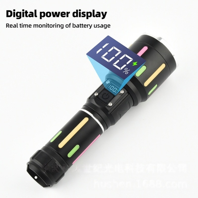 고출력 백색광 형광 손전등 충전식 줌 가능 장거리 토치 - Outdoor Power Lights 리뷰 및 가격