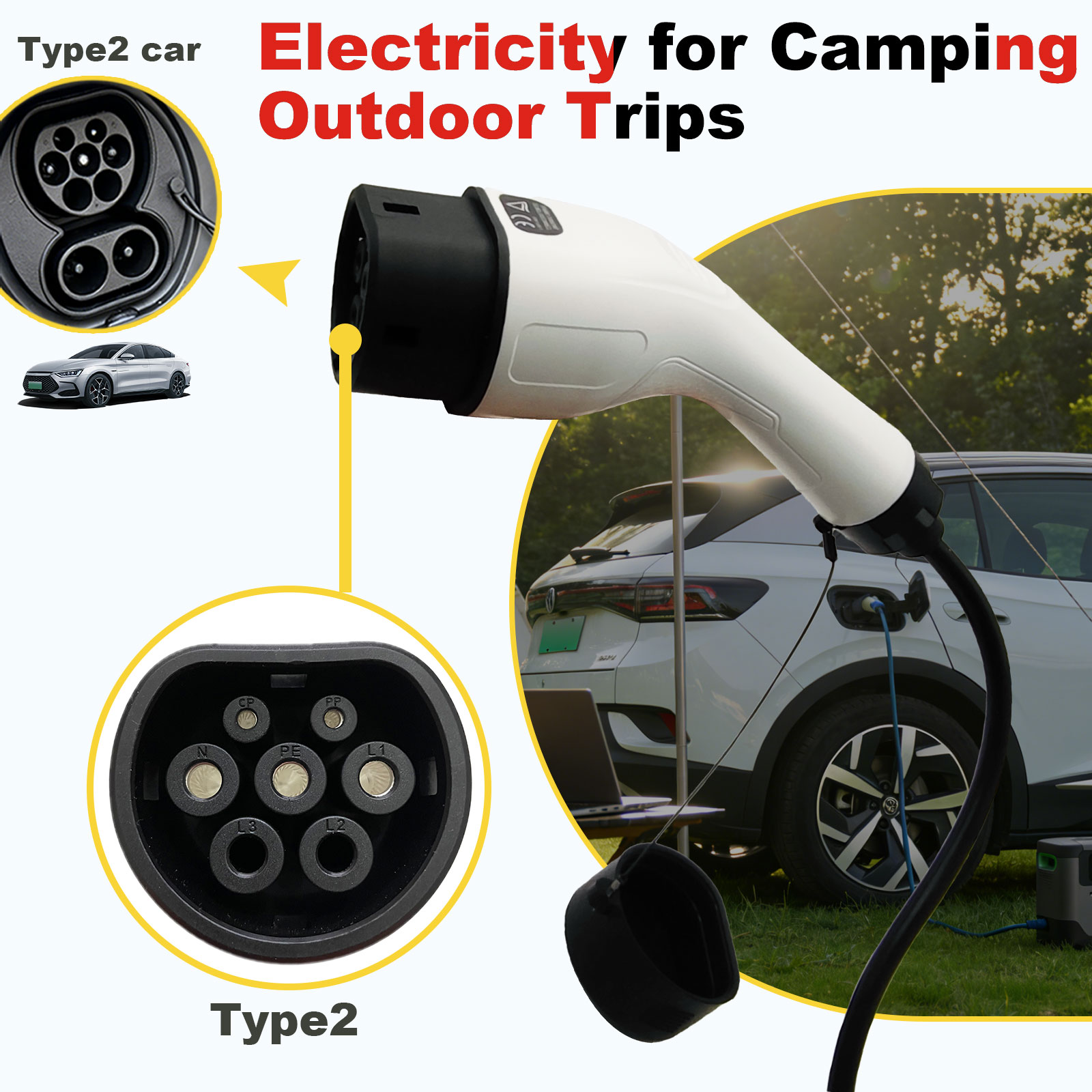 타입2 V2L 방전 어댑터 16A 브라질 소켓 EV - - Outdoor Power Hub 리뷰 및 가격