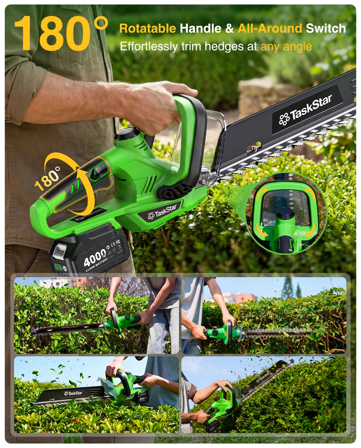 TaskStar 22인치 전기 헤지 트리머(180도 회 - Lawn Mower Battery 리뷰 및 가격