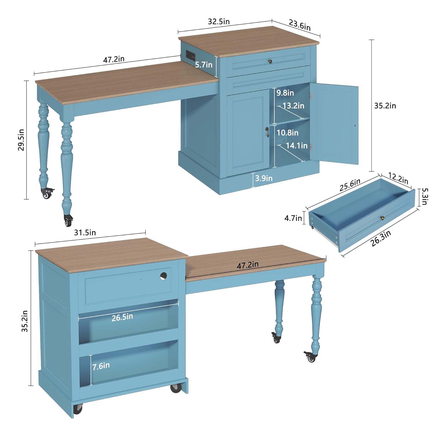 72인치 주방 아일랜드, 2~4인용 확장형 테이블, 전 - Outdoor Kitchen Power Outlet 리뷰 및 가격