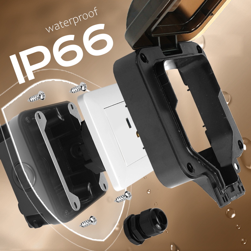 Avoir IP66 벽 방수 소켓 단일 상자 전기 콘센 - Outdoor Power Hub 리뷰 및 가격