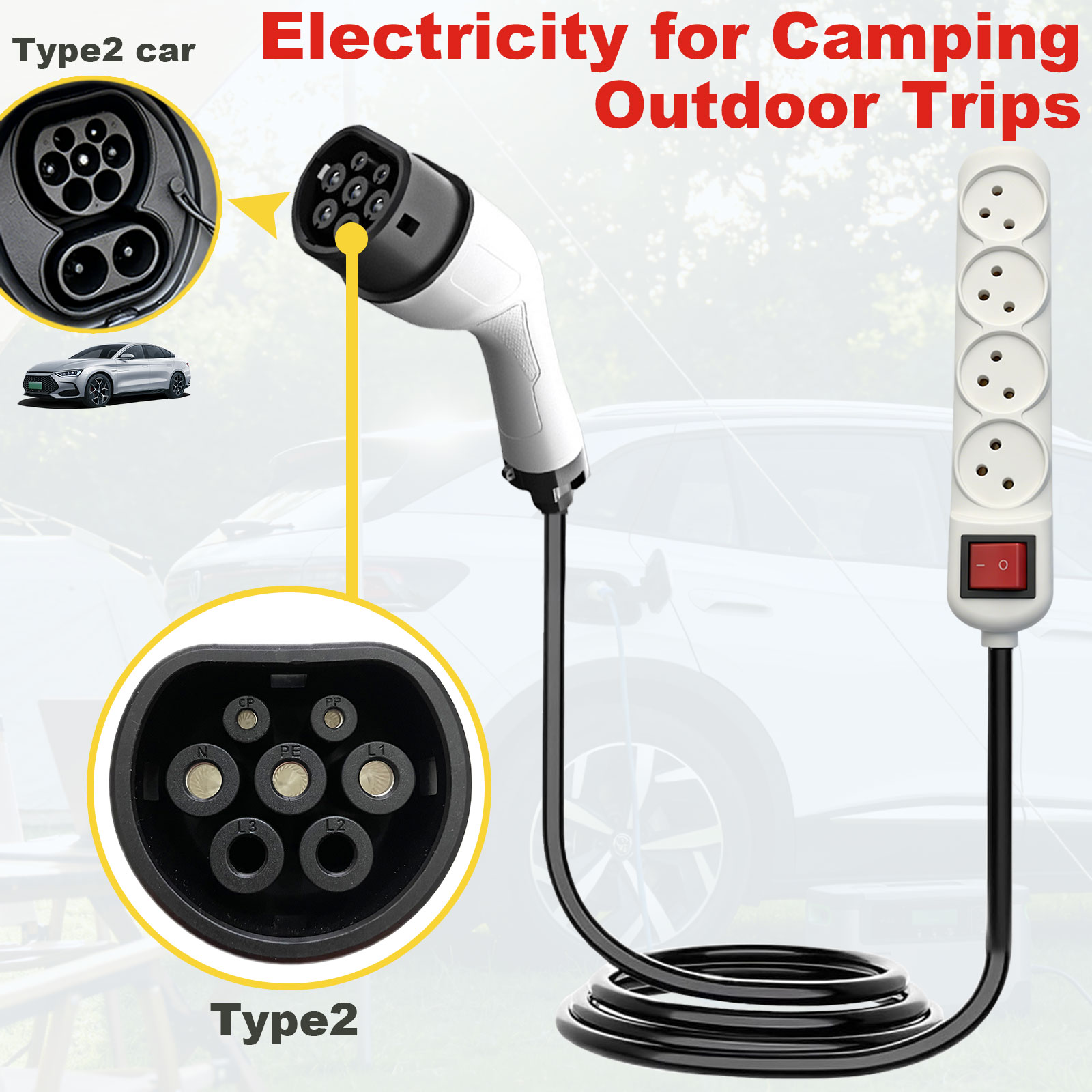 타입2 V2L 방전 어댑터 이스라엘 소켓 EV를 야외  - Outdoor Power Hub 리뷰 및 가격