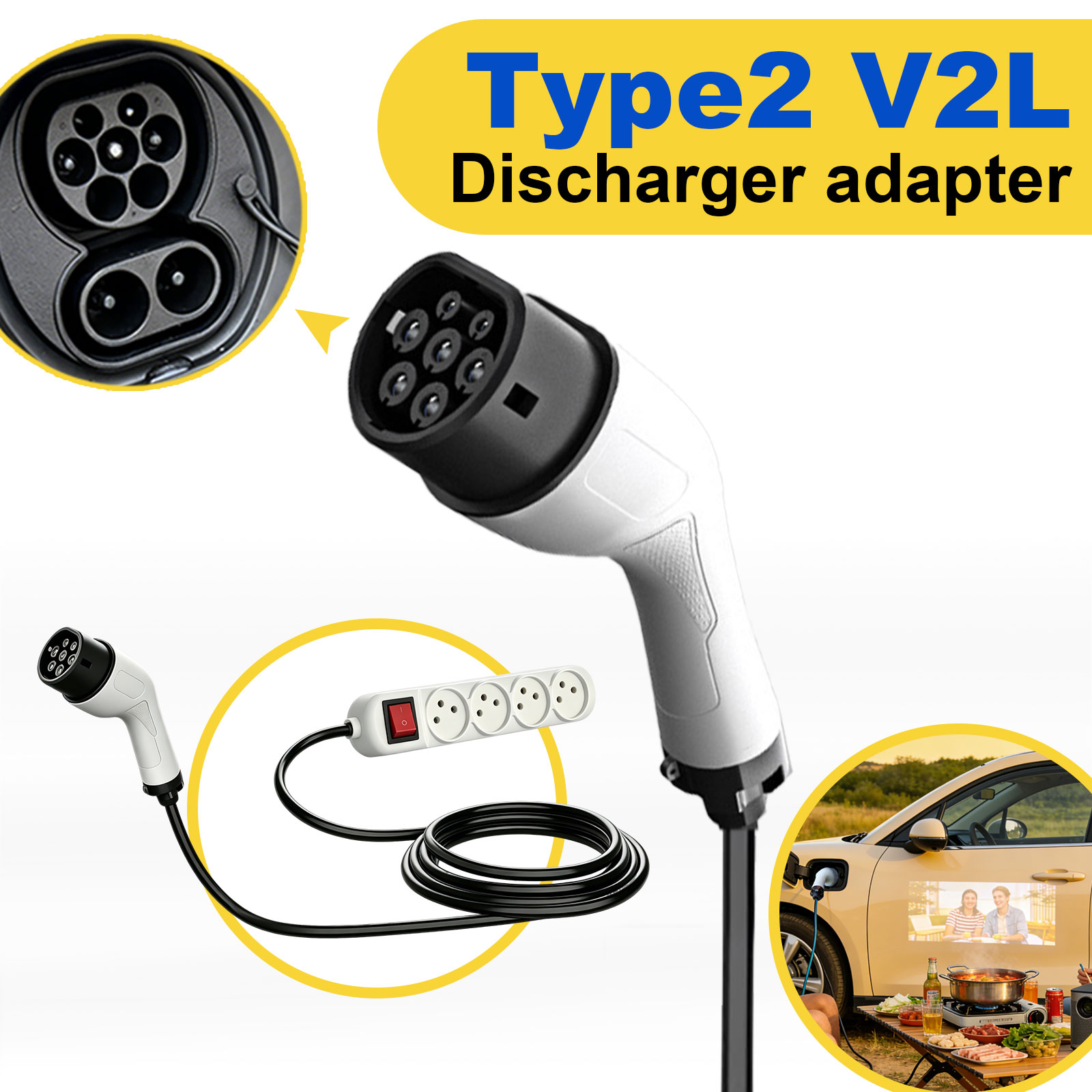 타입2 V2L 방전 어댑터 이스라엘 소켓 EV를 야외  - Outdoor Power Hub 리뷰 및 가격