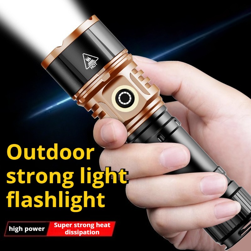 강력한 조명 고출력 LED 손전등 타입-C 충전 방수  - Outdoor Power Lights 리뷰 및 가격