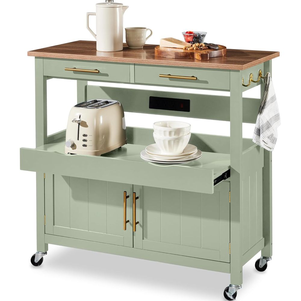 36인치 라롤링 키친 아일랜드 카트, 2도어 캐비닛,  - Outdoor Kitchen Power Outlet 리뷰 및 가격