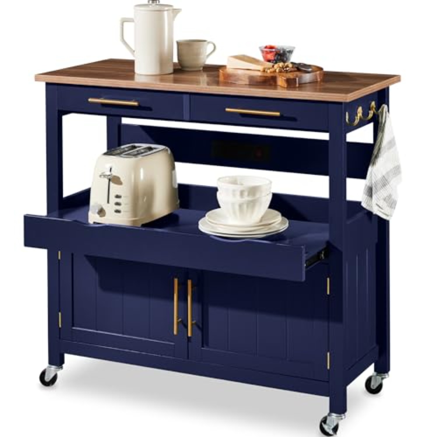 36인치 대형 롤링 주방 아일랜드 카트, 2도어 캐비닛 - Outdoor Kitchen Power Outlet 리뷰 및 가격